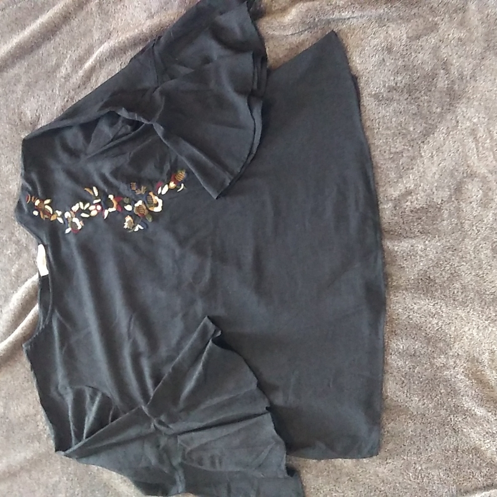 Philosophy embroidered bell sleeve top